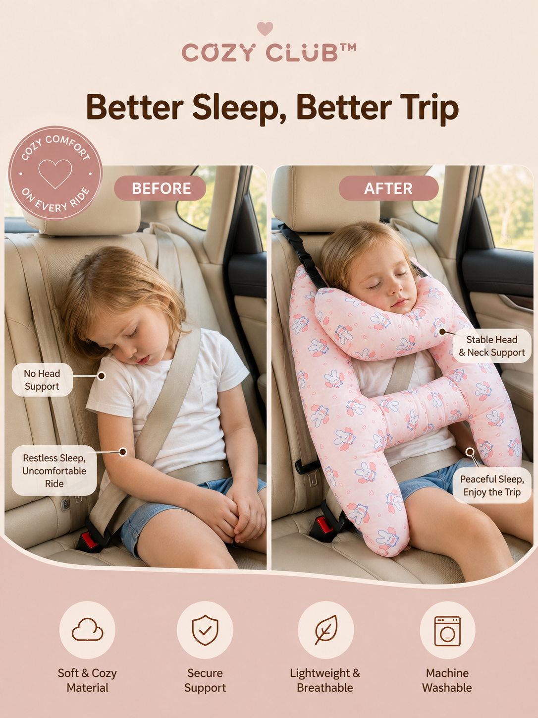Cozy Club™ Travel Comfort Pillow