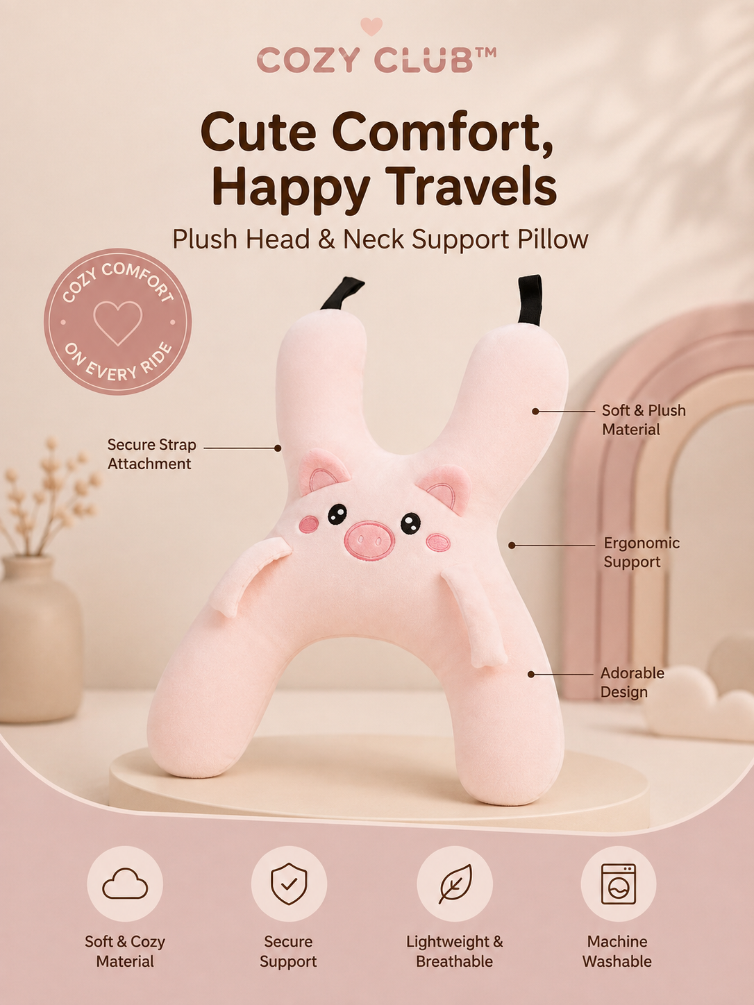 Cozy Club™ Travel Comfort Pillow
